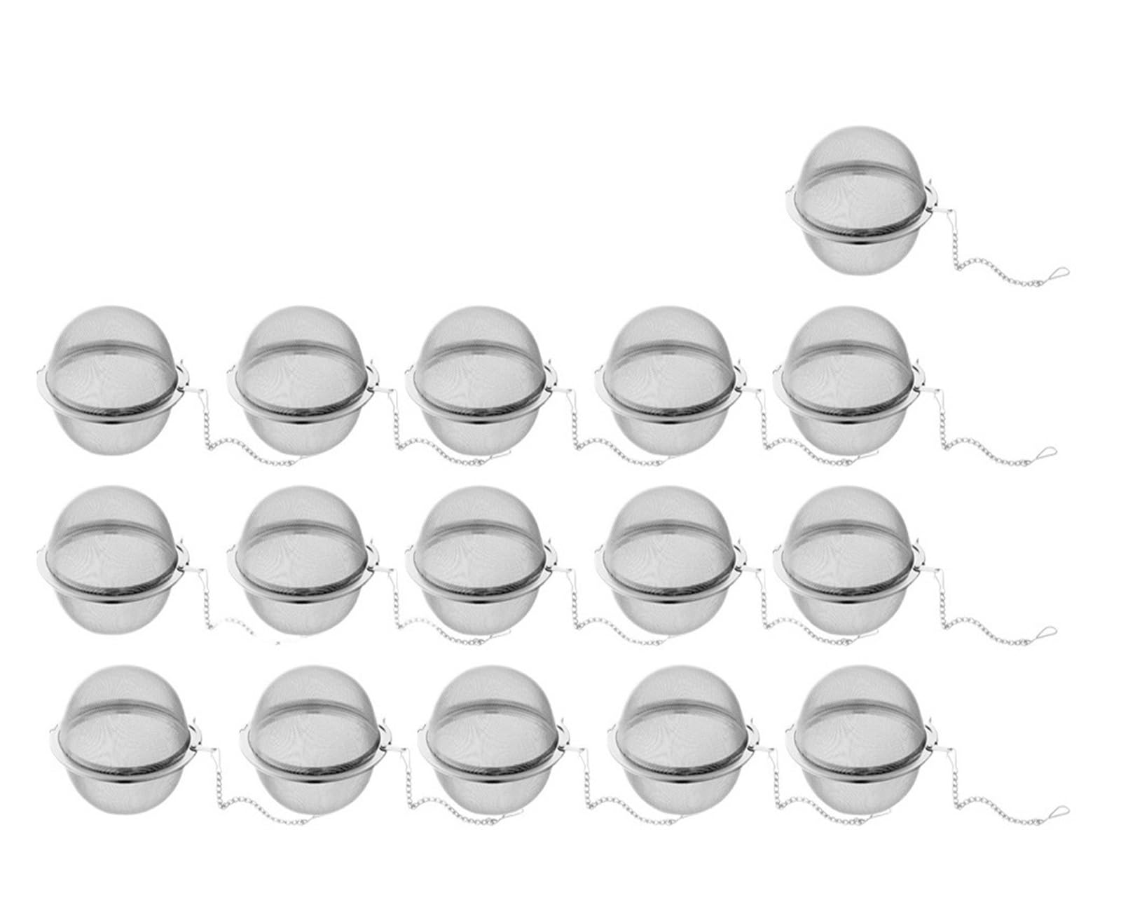 Teesieb 6-20Pcs Edelstahl Tee-Ei Locking Spice Ball Sieb Mesh Filter Siebe Zubehör für Teekannen(16pcs)