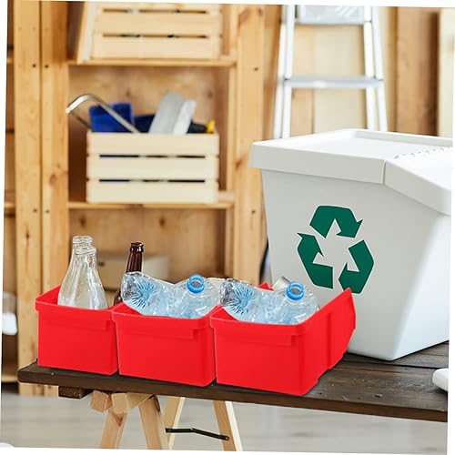 Miniatura 7 de DOITOOL Contenedores de almacenamiento de plástico con tapas, pequeños contenedores apilables rojos - Contenedores de almacenamiento montados en la