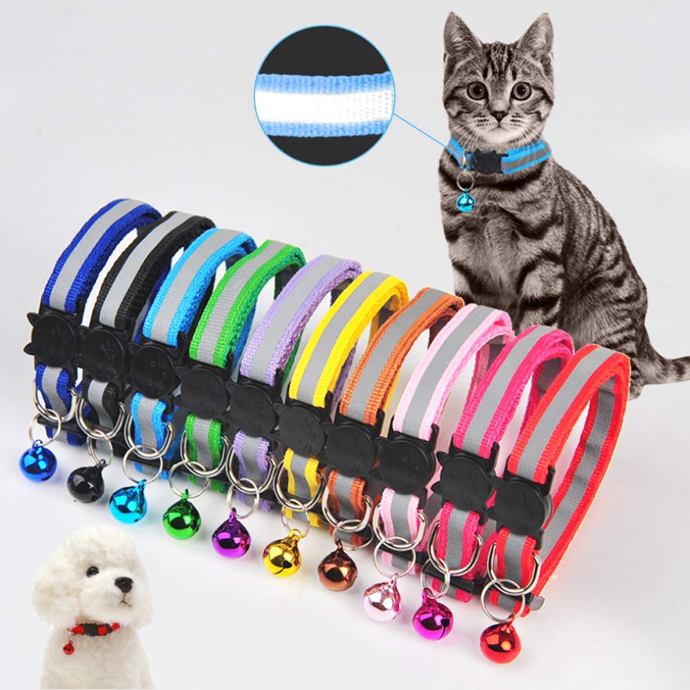 Onebarleycorn - Collier Pour Chat, Chiots Réglable Réfléchissant Avec