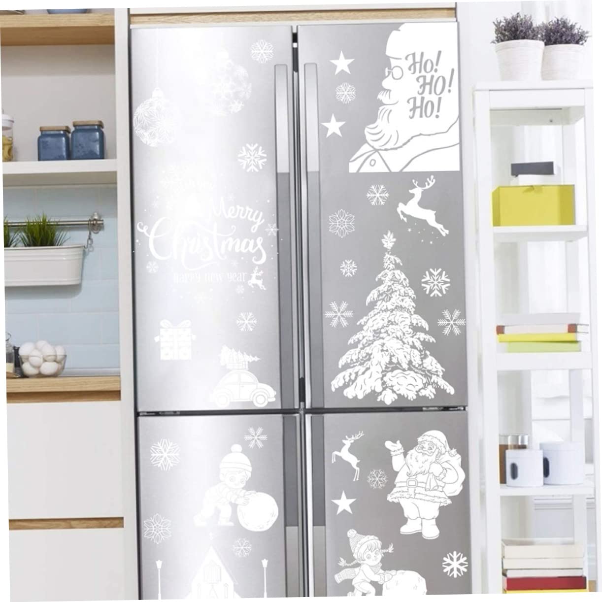 45 Blatt Weihnachtsaufkleber Urlaub Fenster Haftet Winterfensteraufkleber Weihnachtsparty Wandkunst Praktische Wandtattoos Zarter Wandaufkleber Schneeflocke Wandtattoo Weiß Pvc IMIKEYA