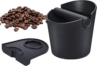 InciFuerza Coffee Knock Box, Large & Compact Coffee Ground Container, Coffee Grounds Knock Barrel Anti-Slip Coffee Slag Grounds Bucket with Rubber Bar Coffee Making Accessories