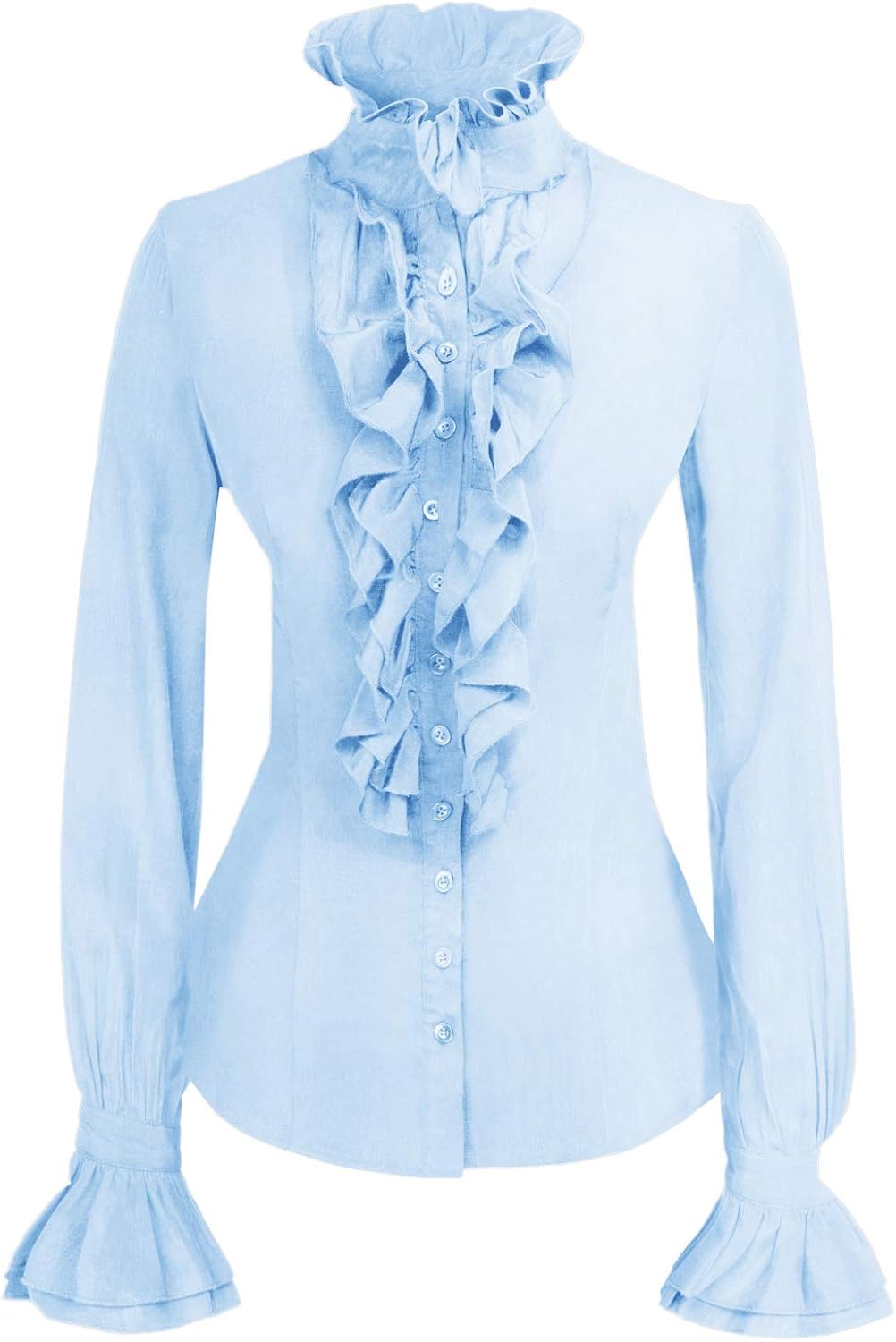 Kate Kasin Women Victorian Gothic Ruffled Lotus Shirt Blouse Tops : Clothing, Shoes & Jewelry
