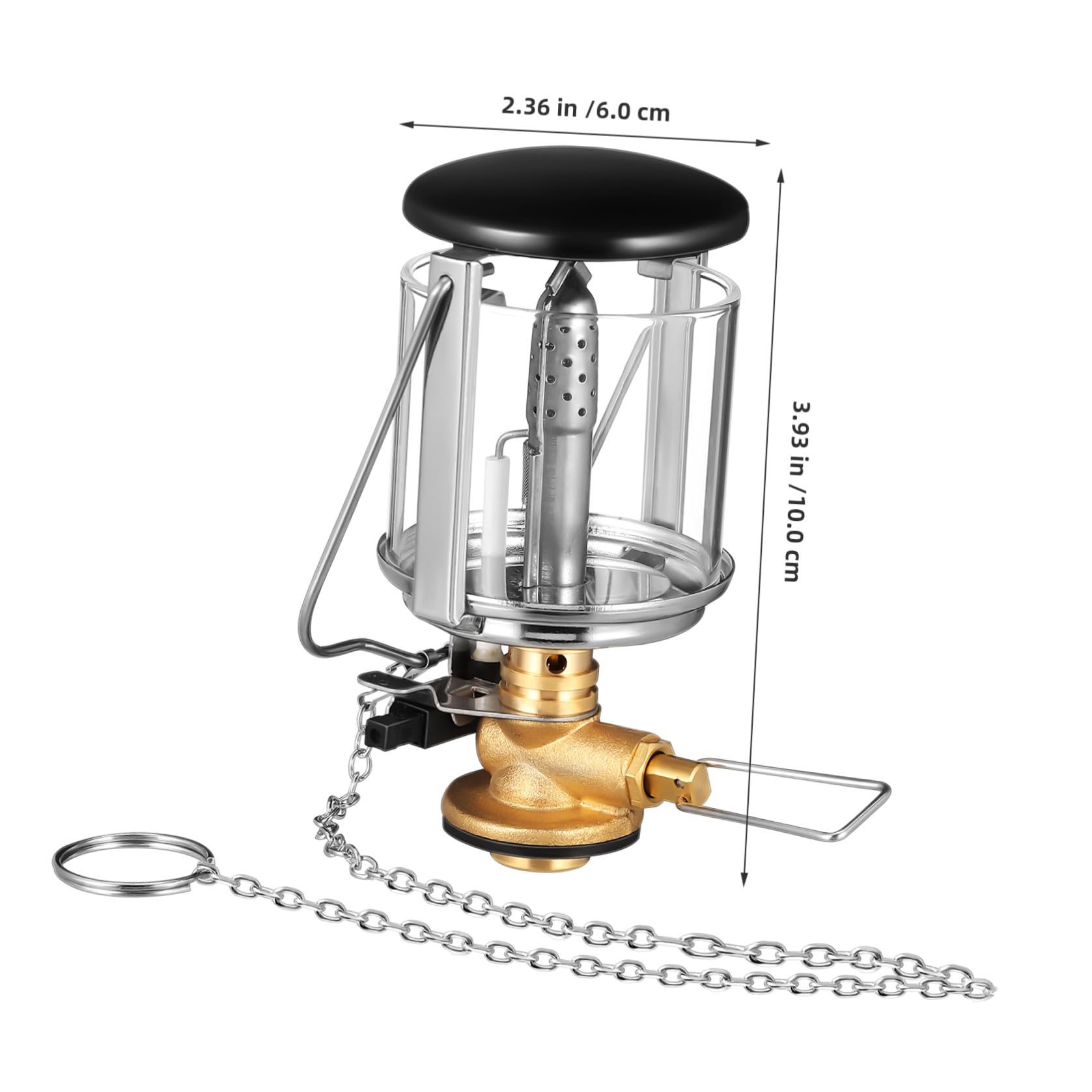 DOITOOL Lampada da Campeggio a Gas Portatile in Rame e Acciaio Inossidabile con Illuminazione per Esterni, per Tende e Rifornimento di Emergenza