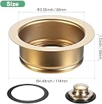 M METERXITY 2-Pack Garbage Disposal Sink Flange 3-1/2in Gold | Kitchen Sink Replacement Accessories, Garbage Disposal Parts, Universal Flange Fit for Standard Sink Drain Hole