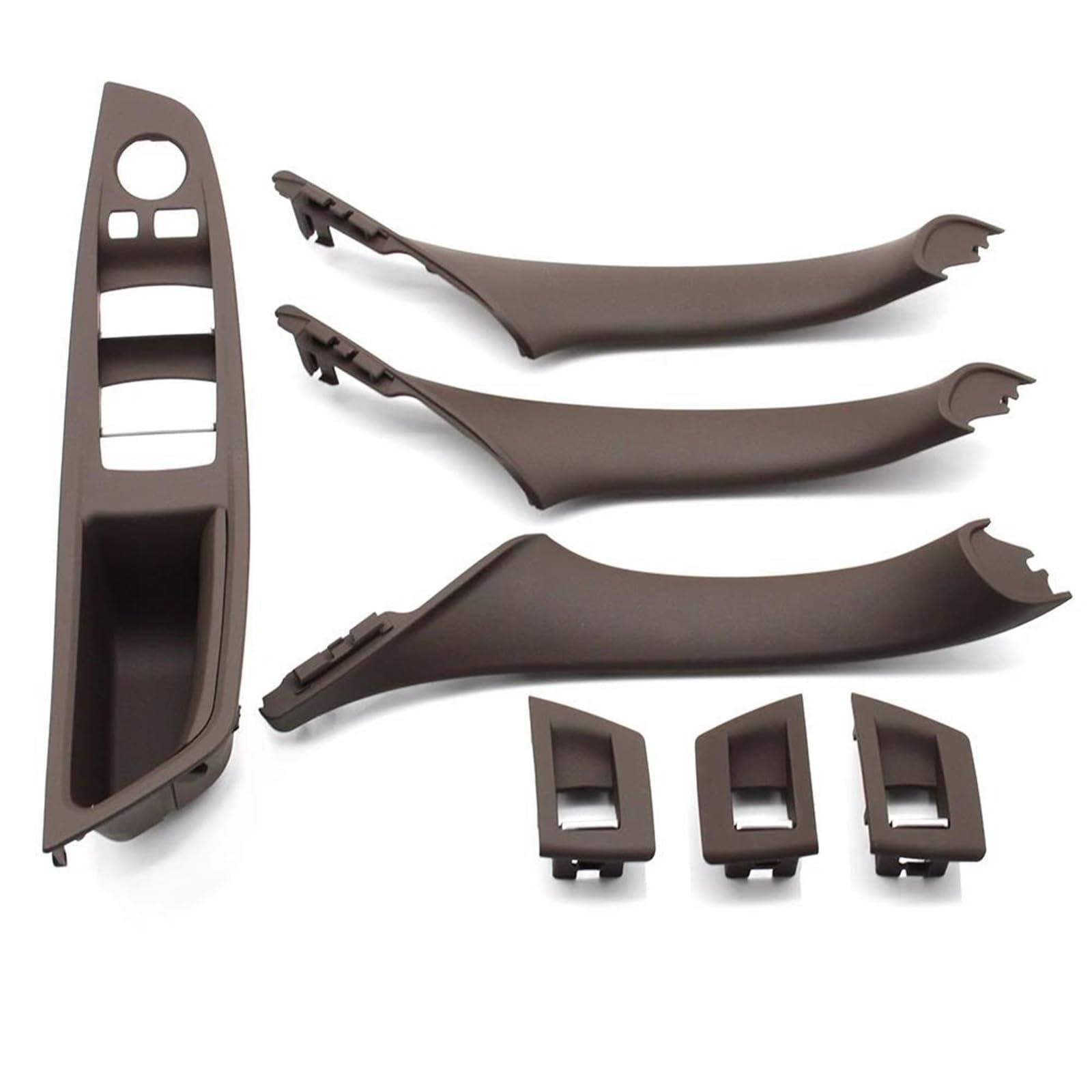 NOHEEU Left Drive LHD Car Interior Door Handle Pull 7PCS Set for BMW 5 Series F10 F18 523 525 528(Model A Moka7)