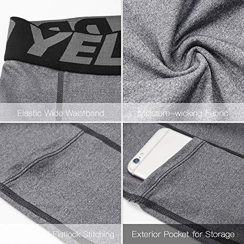 Calção, Andoer Shorts de compressão masculinos com 3 calções e cuecas de treino ativo com bolso