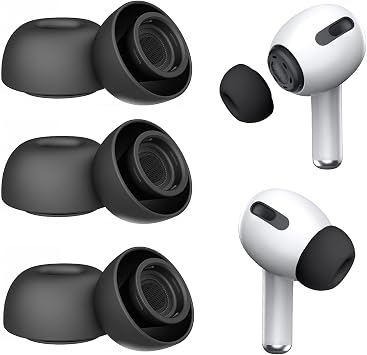 3 Pairs Replacement Ear Ends with Noise Reduction Holes for Moloppo AirPods Pro and AirPods Pro 2nd Generation, Suitable for Charging Box, Non-Slip Soft Ear Ends Compatible with Airpods Pro/Pro 2 3 Pairs of L