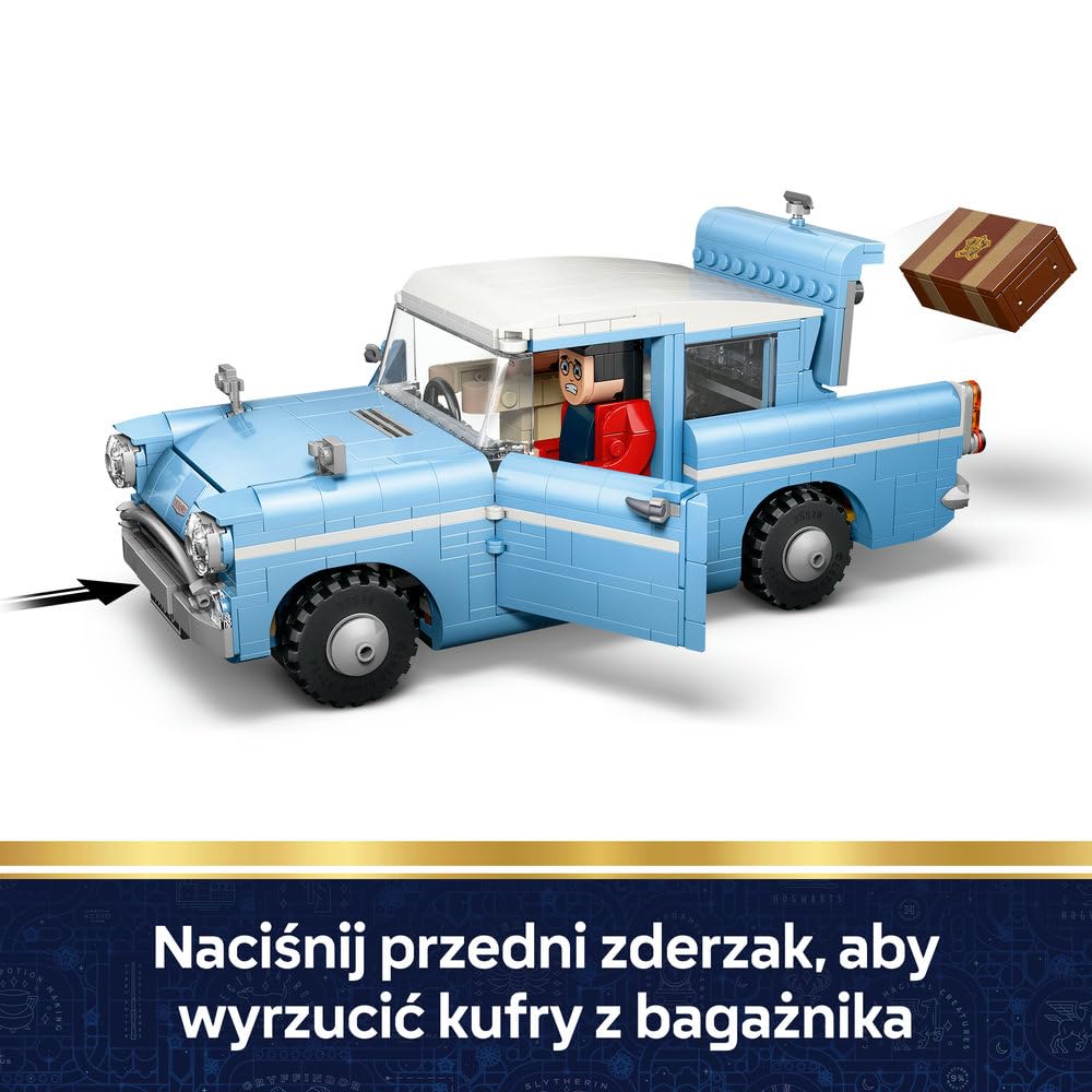 LEGO Harry Potter Zaczarowany latający Ford Anglia 76470 | Kolekcjonerski model samochodu, zestaw konstrukcyjny, prezent dla fana Harry’ego Pottera 14+, dla nastolatków, 868 elementów