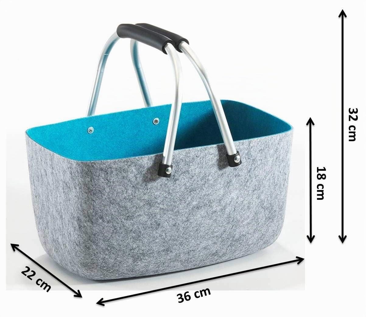 Kobolo personalisierbarer Filzkorb 36x22x18 cm Grau