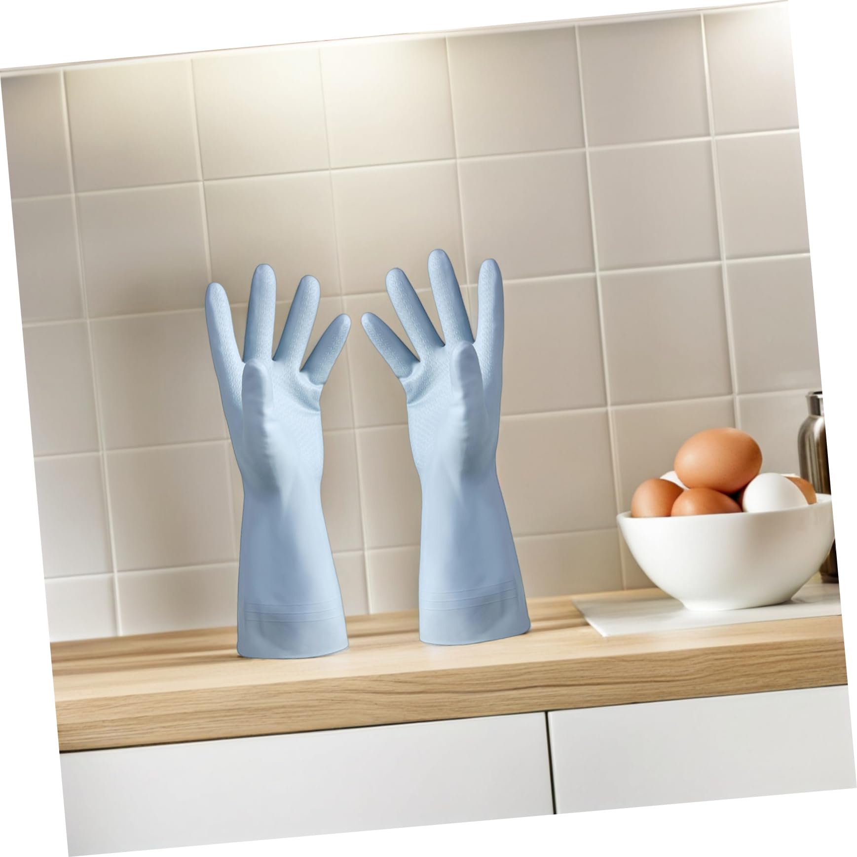 Yardwe 6paia Guanti da Cucina in PVC Impermeabili e Riutilizzabili Pervare i Piatti Presa Antiscivolo Adatti per Pulizia Domestica Faccende Quotidiane