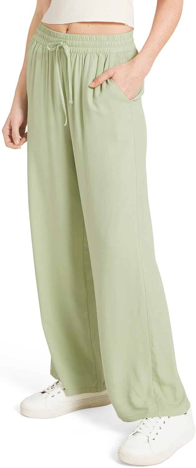 Billabong Women's Premium Quality Rayon High Waisted Wide Leg Beach Pants