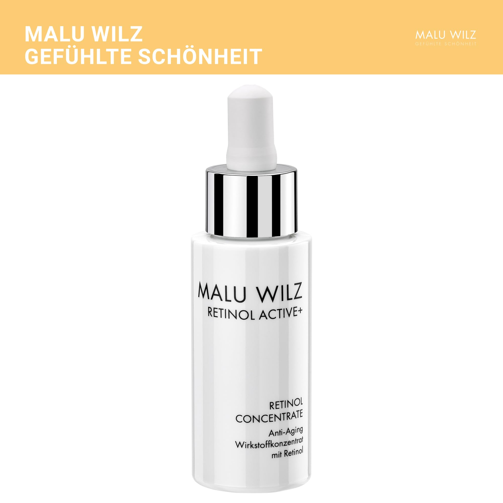 Malu Wilz Retinol Concentrate 30ml - Gesichtspflege mit Retinol für ein ebenmäßiges, feines Hautbild, Vitamin A zur Unterstützung der natürlichen Hautregeneration