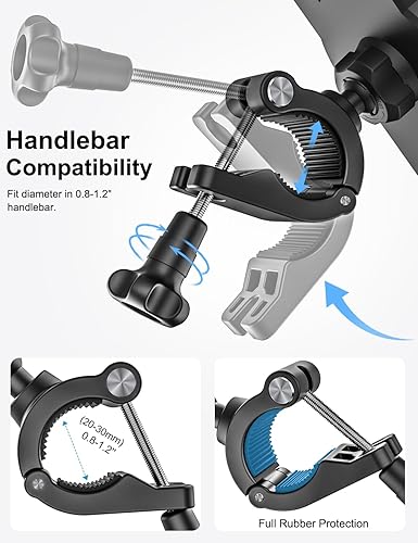 Miniatura 3 de Soporte para tablet de bicicleta ultra estable Soporte de tableta de motocicleta para manillar de bicicleta, scooter eléctrico, montaña, abrazadera