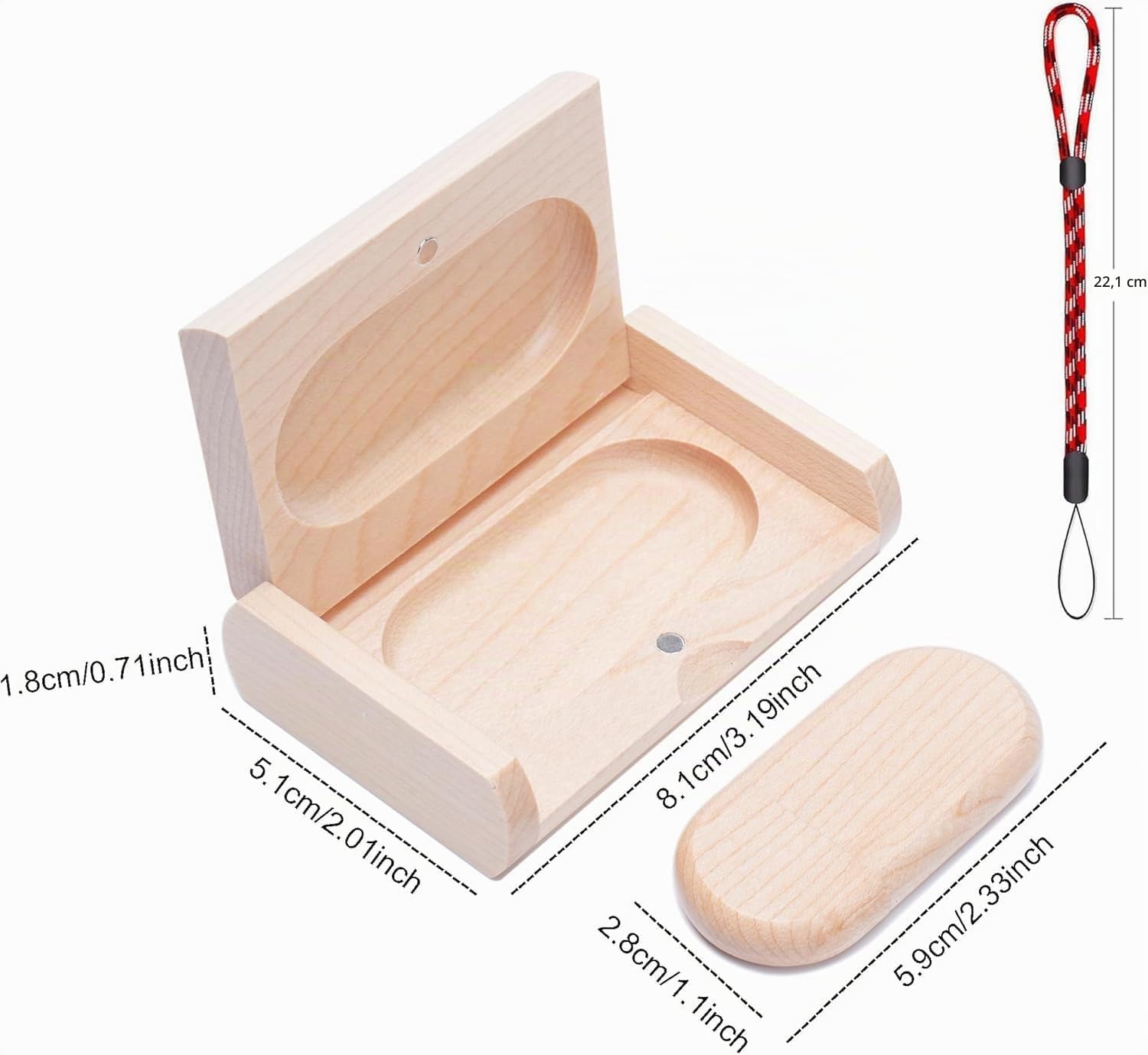 chiavetta USB 2.0 in legno d'acero, con scatola di legno 2.0 2.0/8GB
