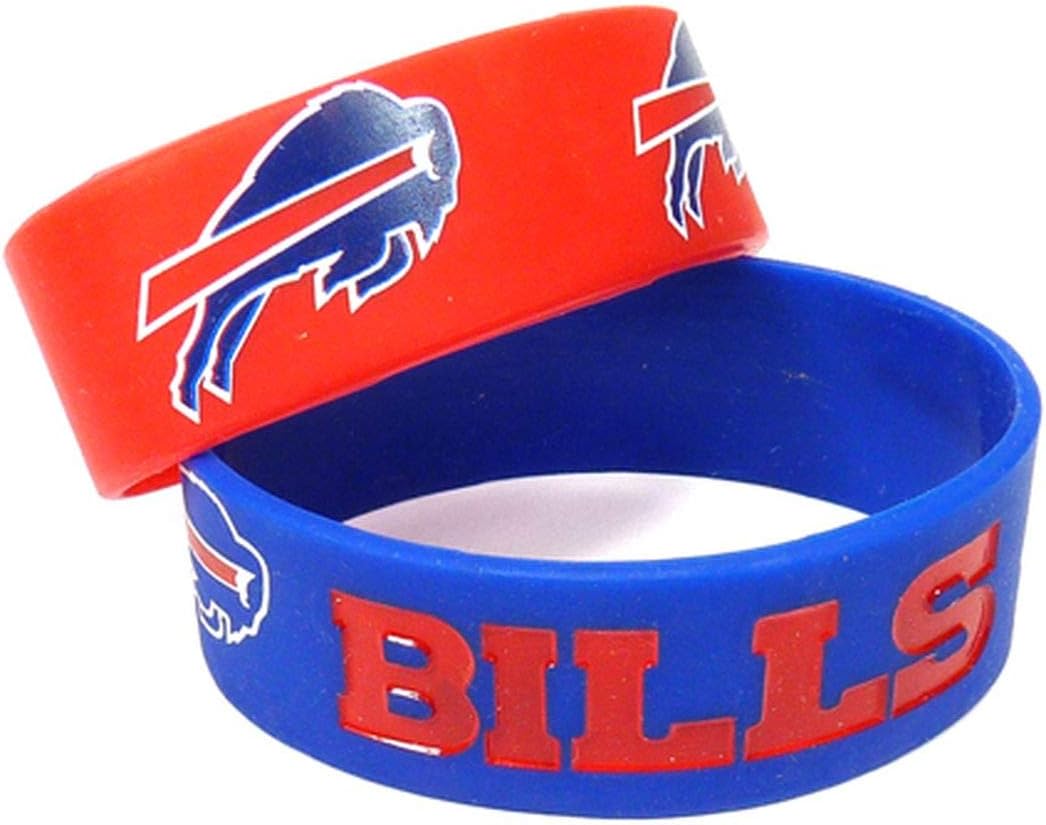 NFL Buffalo Bills Silicone Rubber Bracelet, 2-pack : Sports Fan Bracelets : Sports & Outdoors