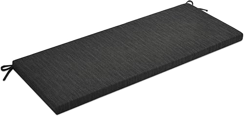 baibu Cojín de banco clásico de 48 pulgadas con lazos, antideslizante, para interiores y exteriores, cojín de espuma de tamaño estándar con funda