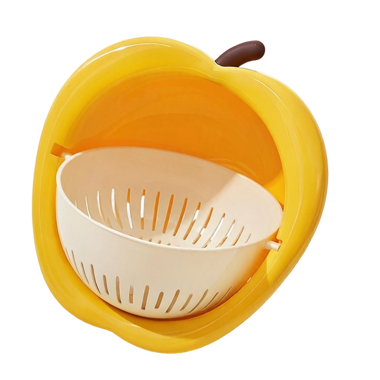 HZBB Large Capacity 24.50cm Produce Colander with Flipping Drain Design Double Layer Strainer for Washing and Serving Large Capacity Colander