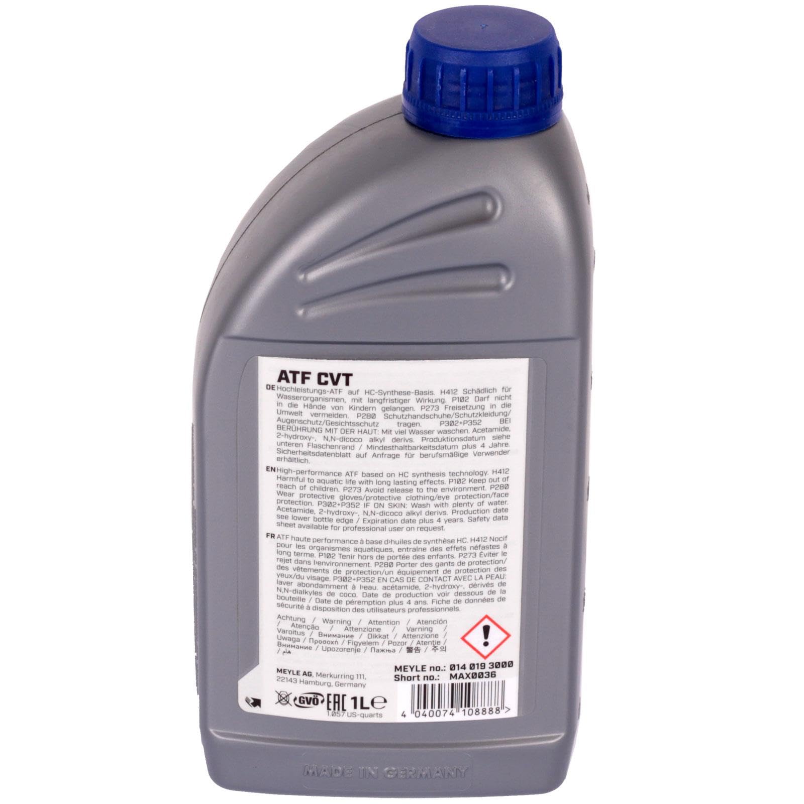 Getriebe Filter+Meyle Cvt Öl | 116 011 (ab Getriebe-Nr.: 26058)+Meyle Cvt ATF Öl für Multitronic 2 0AW für A4 B8 A5 A6 C7 A7 4G