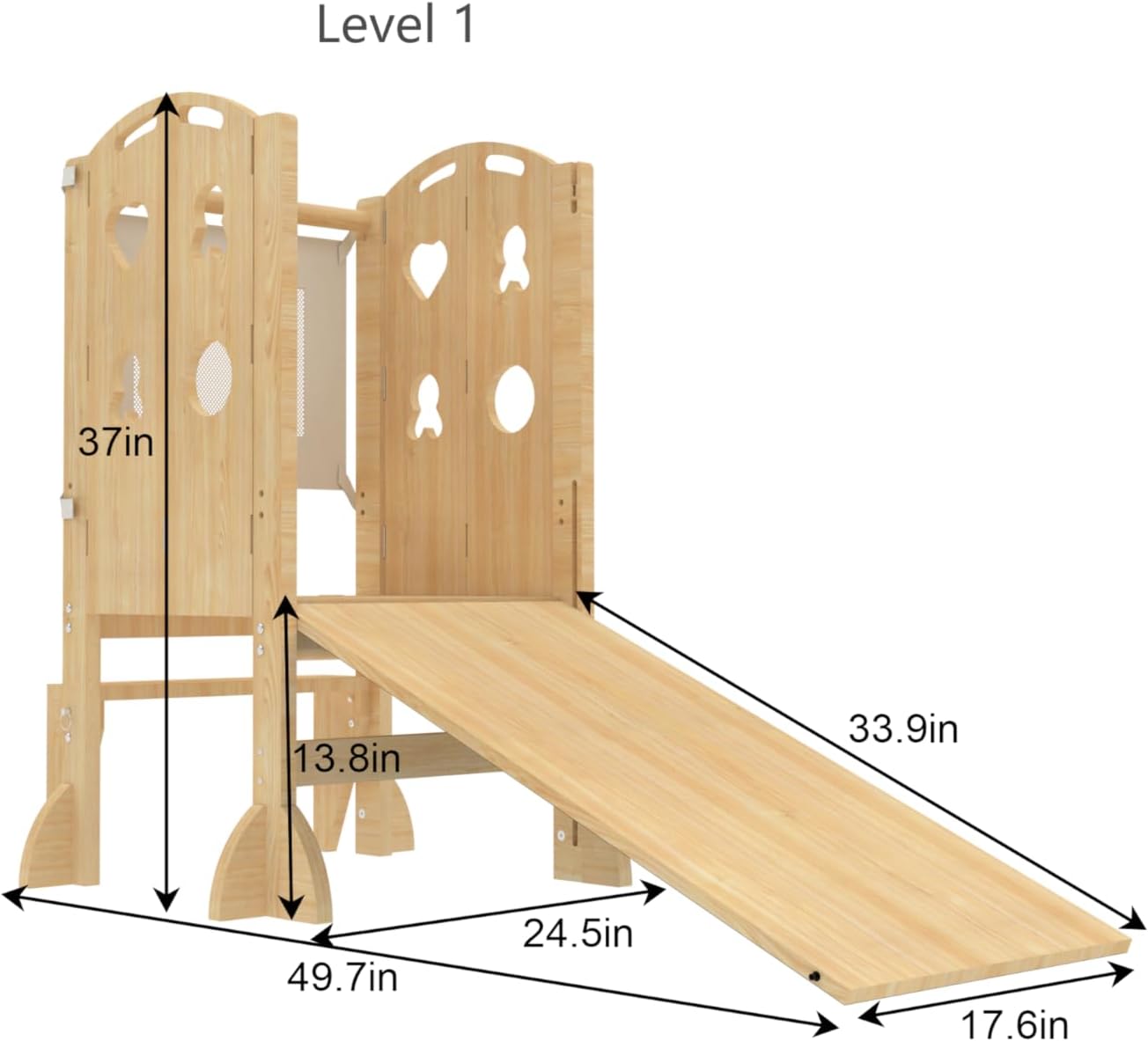 Avenlur Laurel - 4 in 1 Foldable Kitchen Tower - Step Stool for Toddlers - Ideal for Kitchen, Living Room, Playroom, and More - with Integrated Chalkboard - Children Stool
