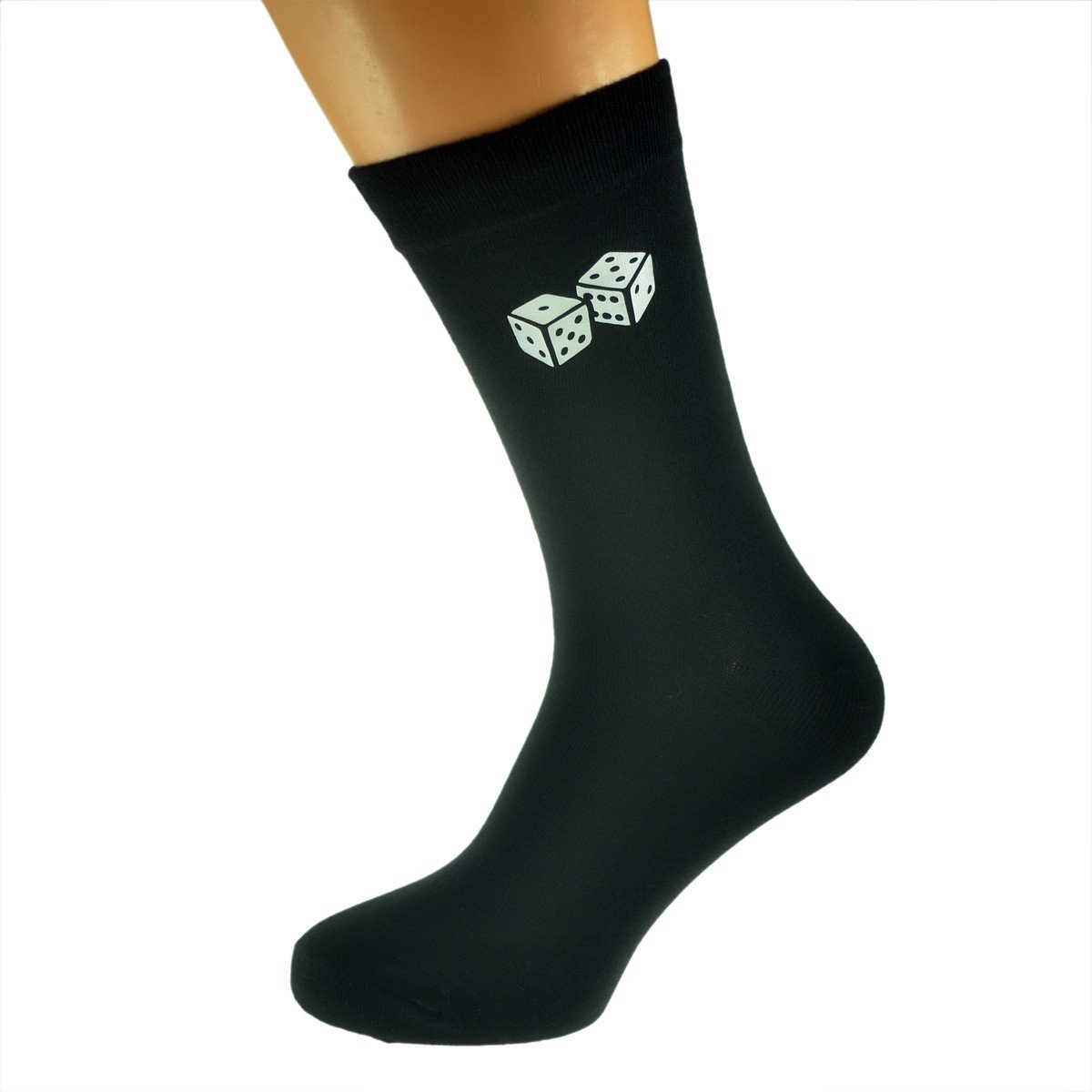 Gtr-Prestige Giftware Men's Black Casino Gamblers Dice Design Novelty Socks Uk Size 5-12