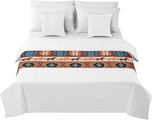 Miniatura 2 de ZFRXIGN Southwestern Bed Runner - Juego de ropa de cama de tamaño Queen con bufanda de cama, camino de mesa largo, decoración del hogar, dormitorio,