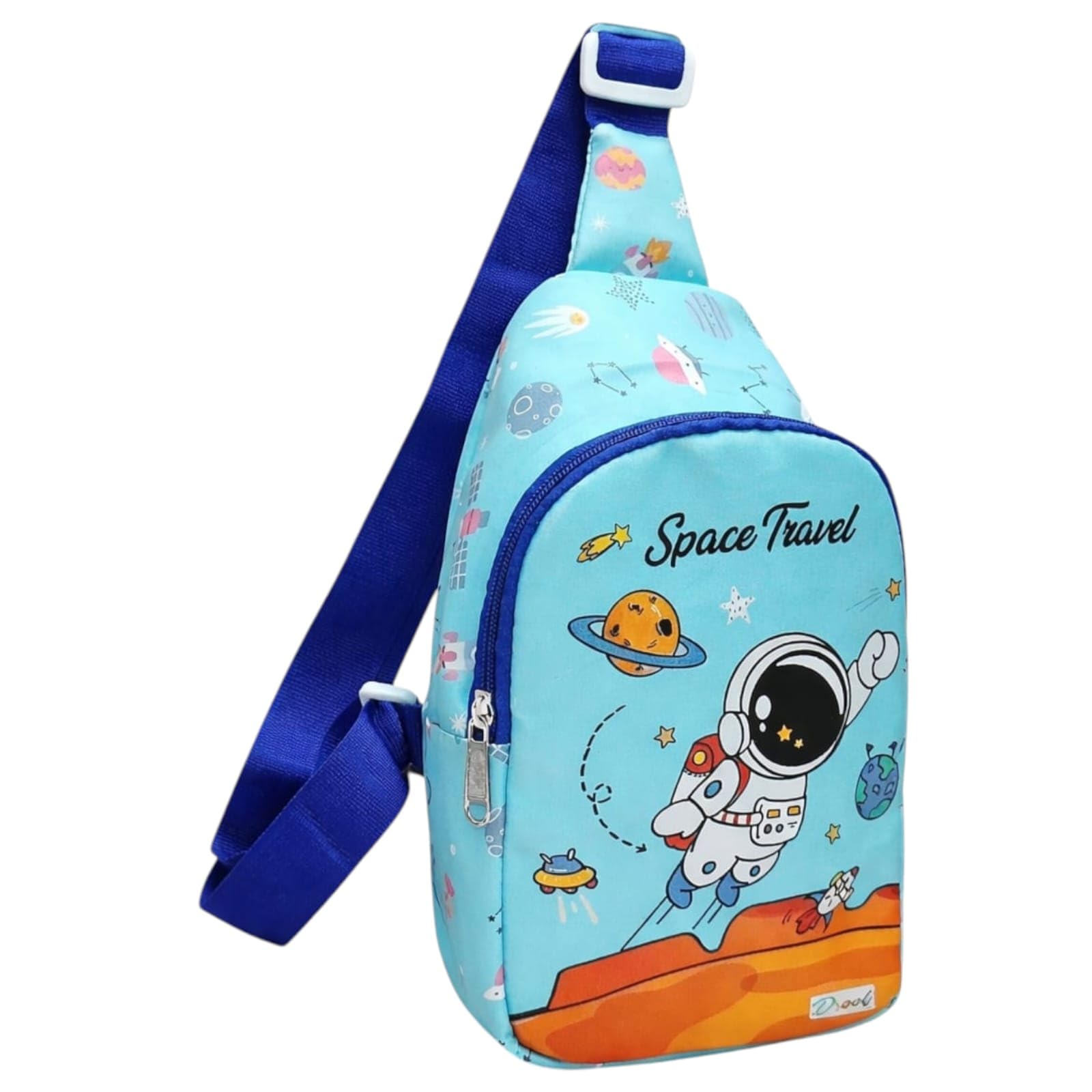 Kids Travel Crossbody Sling Bag (Pack Of 1) | Multi-Purpose Bag | Space Print Kids Chest Bag for Boys & Girls | Lightweight Shoulder Bag With Adjustable Strap | Birthday Return Gift-image-2