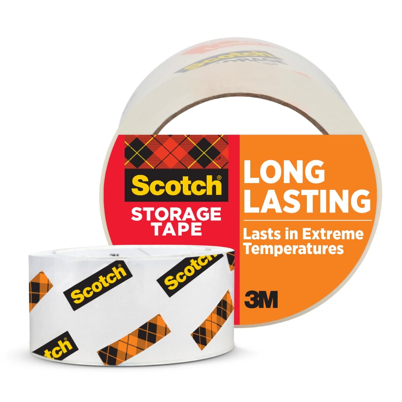 ScotchLong Lasting Storage Packing Tape, Clear, Storage Tape for Storing Away Christmas Decorations, 1.88 in x 54.6 yd, 1 Refill Tape Roll