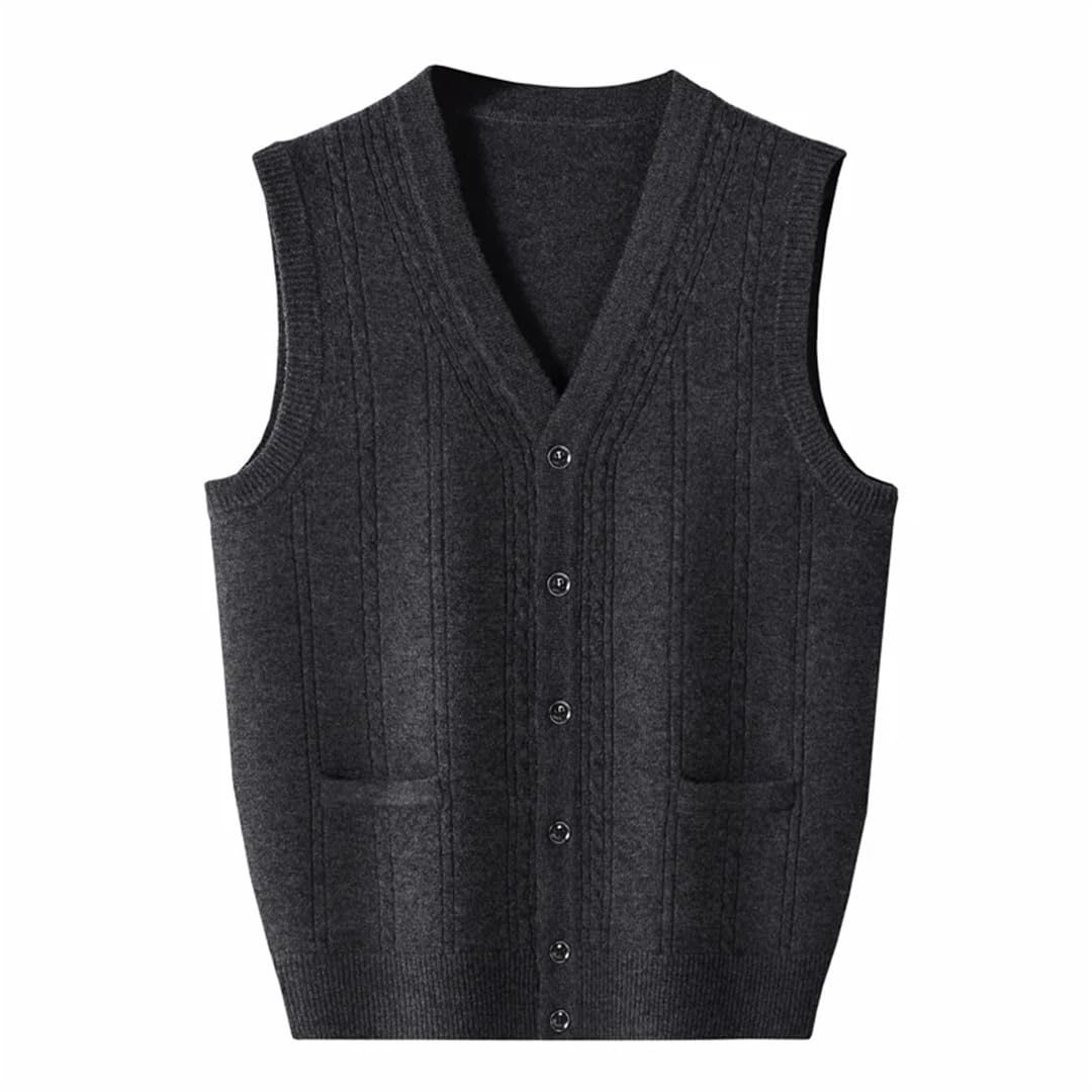 Chaleco cárdigan de cachemira para hombre