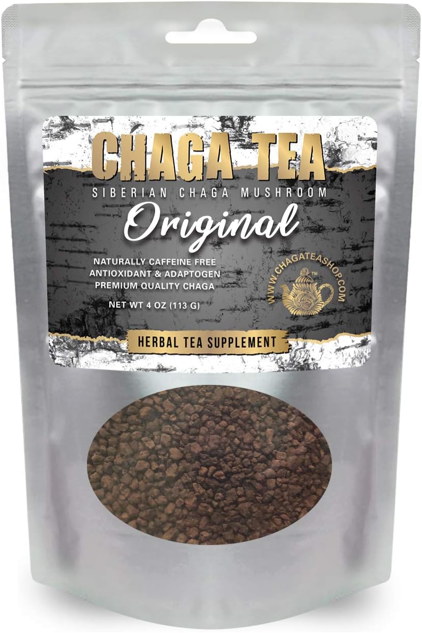 - Siberian Chaga Mushroom Loose Tea 4 Oz. (113g.) Caffeine Free Natural Immune System Booster and Body Healer (Original)