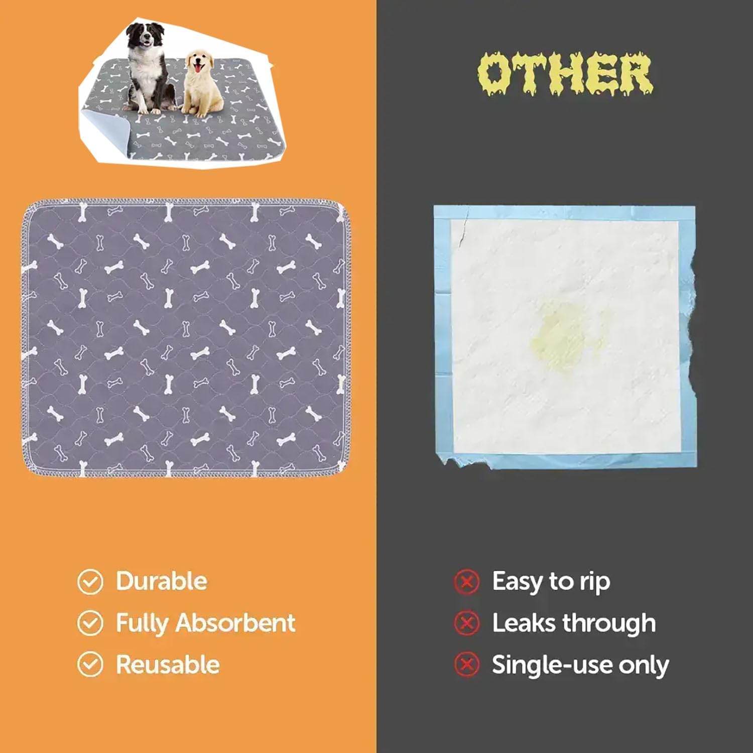 Puppy Pad Reusable Pee Pad,Puppy Pad Reusable,Puppy Training Pads,Puppypad Reusable Pee Pad,Puppy Pads with Super Absorbent (70*80,White)