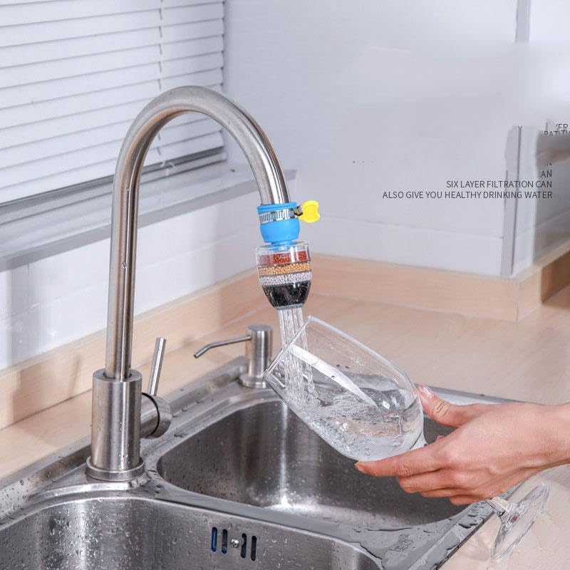Image of Pack of 4 Activated Carbon Faucet Water Filters Home Kitchen Faucet Tap Water Tap Filter Multilayer Clean Purifier Filter Cartridge Five Layer Water Filter Tap Filter (6 Month Warranty) (WF-104)