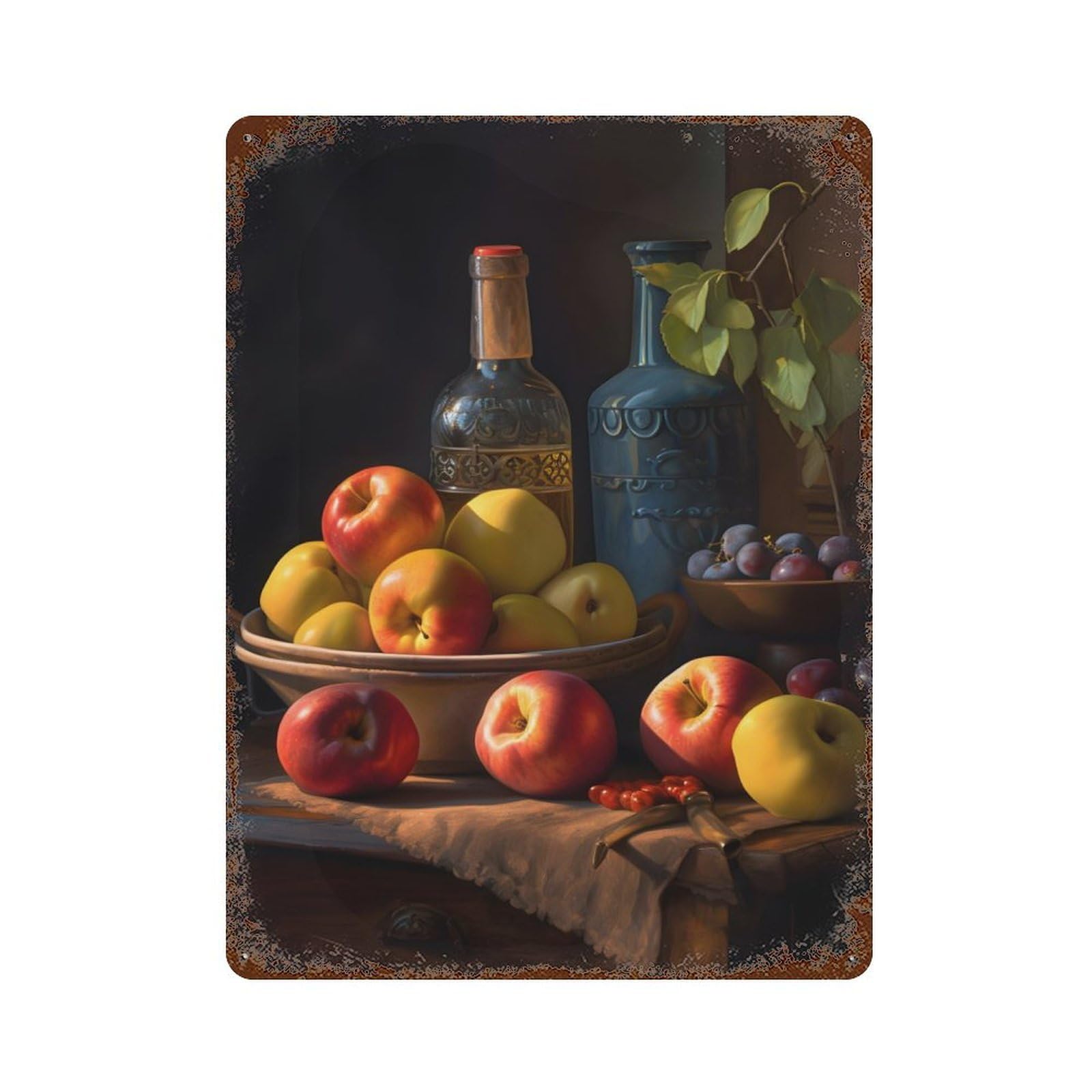France Kitchen Vibes Retro Metal Sign 15.7"x11.8", Vintage Wall Decor for Garage, Pub Or Kitchen