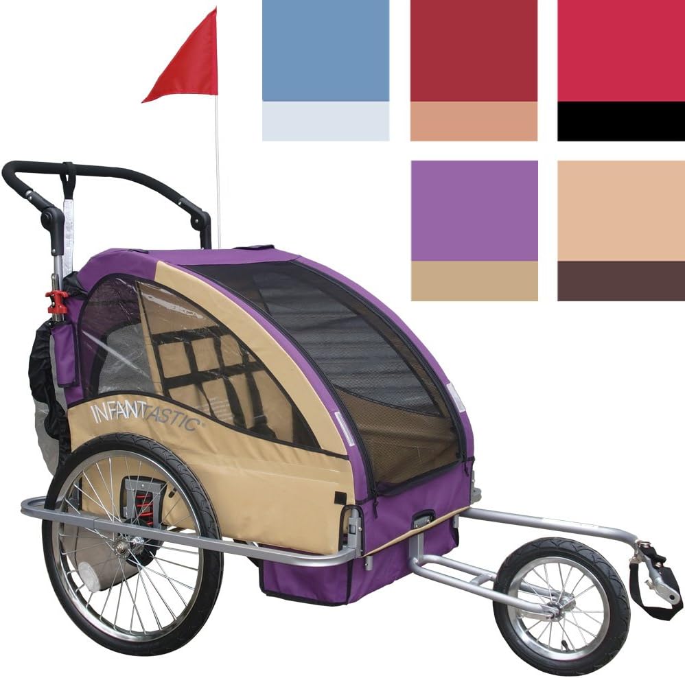 Convertible Jogger - 2-in-1 Bicycle Trailer - Choice of Various Colours purple Violet profond