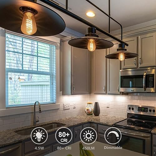 Miniatura 6 de Paquete de 12 bombillas LED Edison regulables de 40 W, base E26, bombillas Edison cálidas de filamento de 2700 K para candelabros, colgantes y