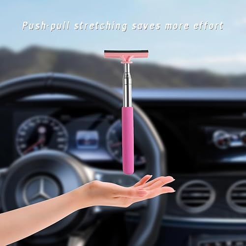 Miniatura 3 de Escobilla retráctil para espejo retrovisor de automóvil, limpiador de agua telescópico de barra larga para limpiacristales de automóvil, herramienta