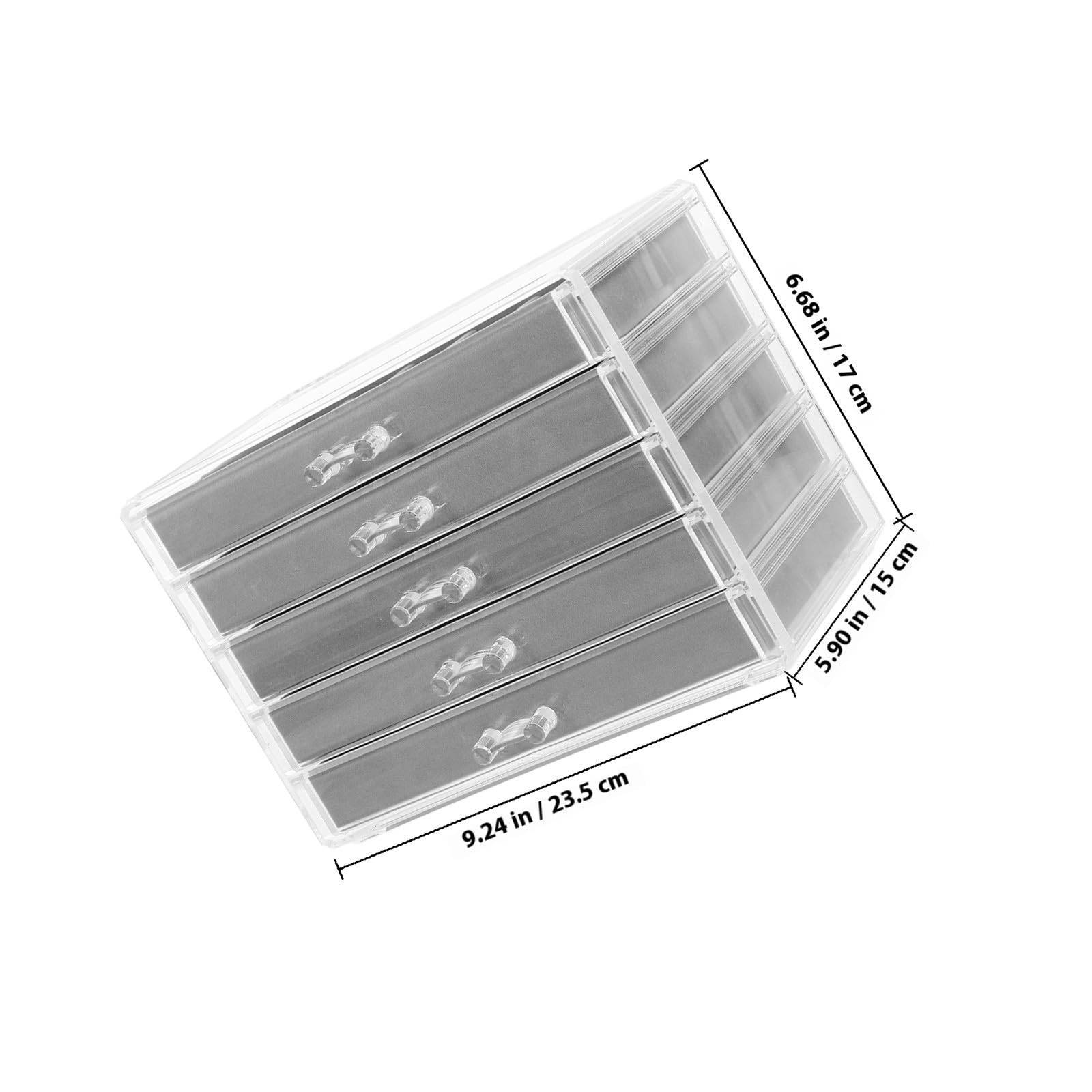 Organizador de Joyas y Diseño Multilayer con 5 Cajones de Acrílico Bandeja para Joyas Almacenamiento Multifuncional para Cajones para Escritorio Elegante
