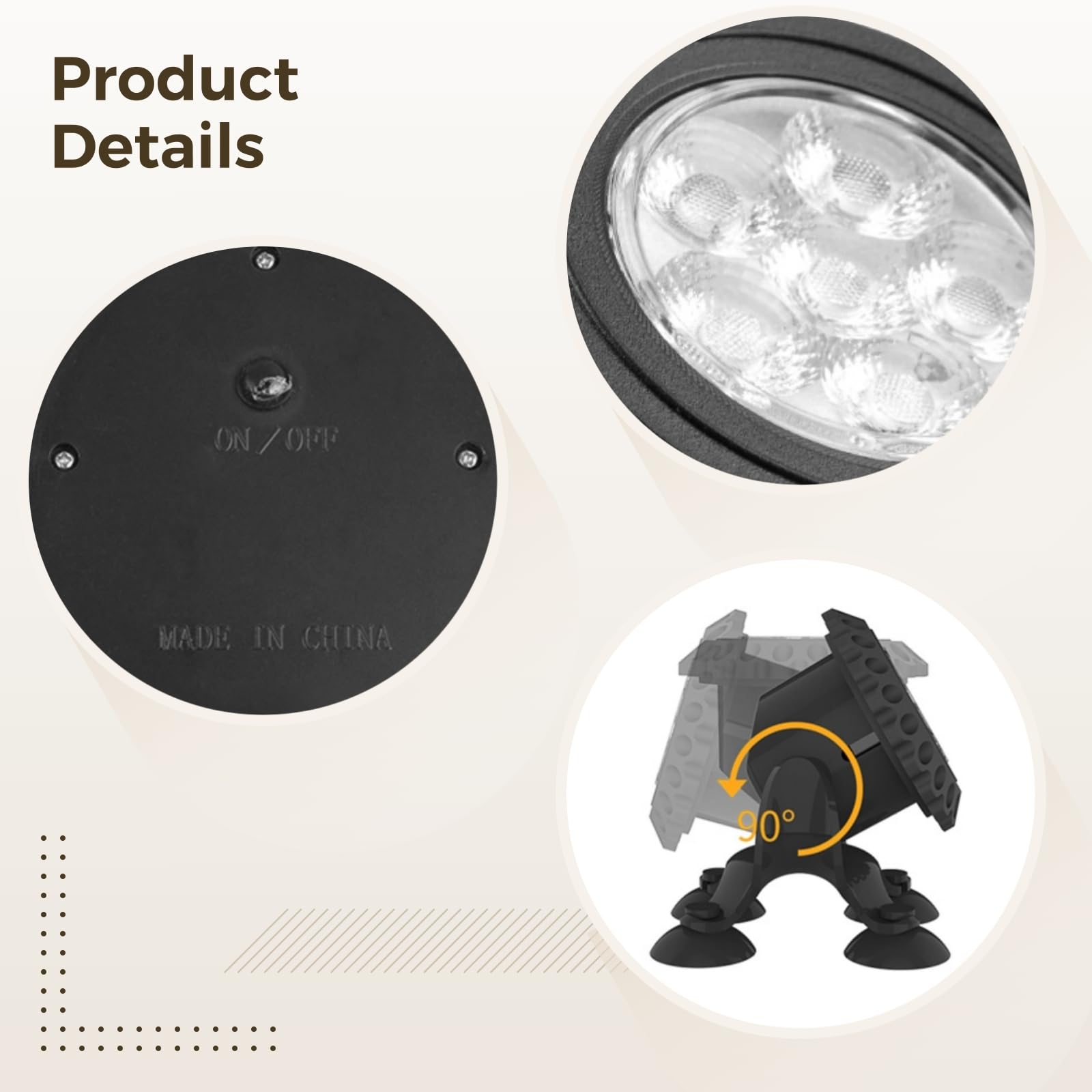 Luces solares RGB cambiantes para estanque, luces LED sumergibles, luces de acuario, IP68 impermeable, ideal para peceras y fuentes, material ABS con instalación de succión