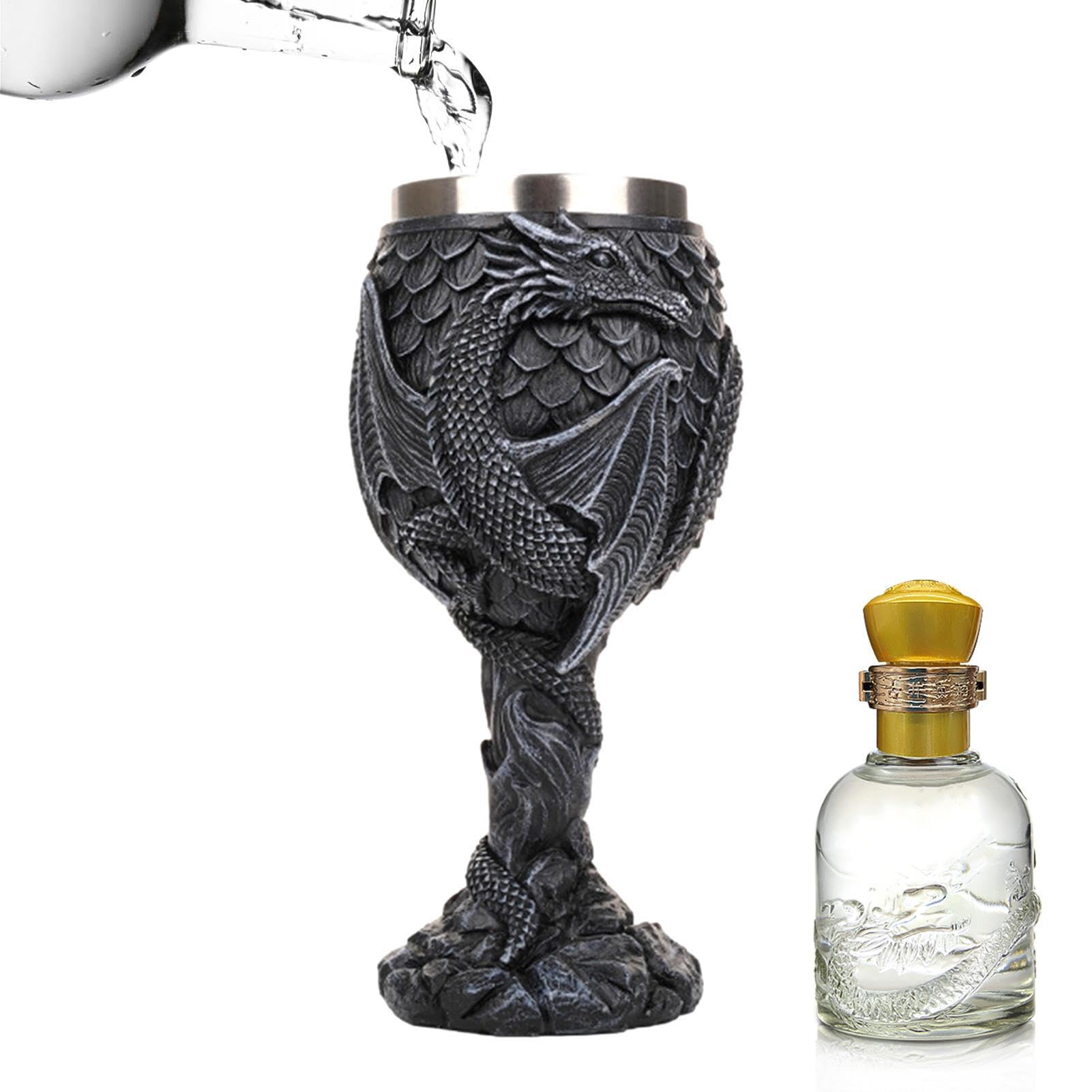 Copa medieval de dragón ideal para regalar a fans de fantasía