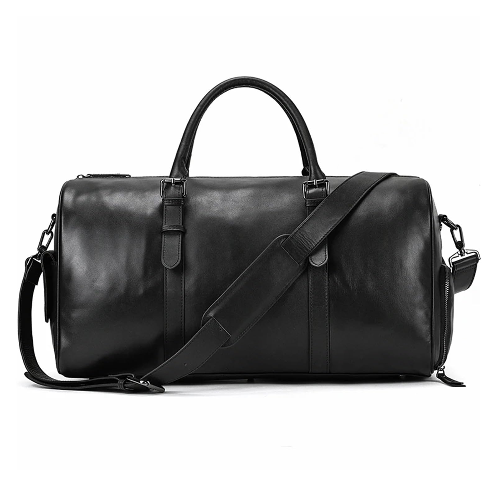 Sac polochon rétro en cuir grand format pour sport et voyage pliable