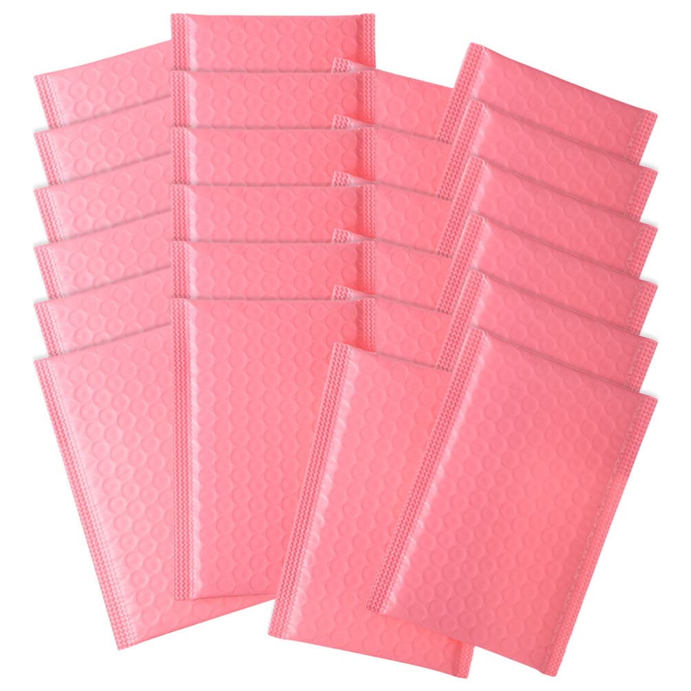 STOBOK 50pcs Pink Bubble Bag Self Seal Package Mailer Bubble Out Pouch Bubble Mailers Cushioning Wrap Bag Packaging Shipping Bubble Mail Pe The Bubble