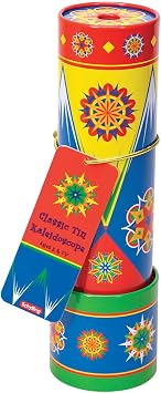 Schylling Classic Tin Kaleidoscope - لعبة تغيير الأنماط الملونة - القصدير المتين مع الخرز متعدد الألوان - الأعمار 3 وما فوق - قطعة واحدة