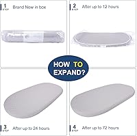 Vista 8 de Colchón de moisés para bebé compatible con Dream On Me/Fisher-Price Baby Bedside Sleeper, transpirable, espuma premium, forma ovalada con funda