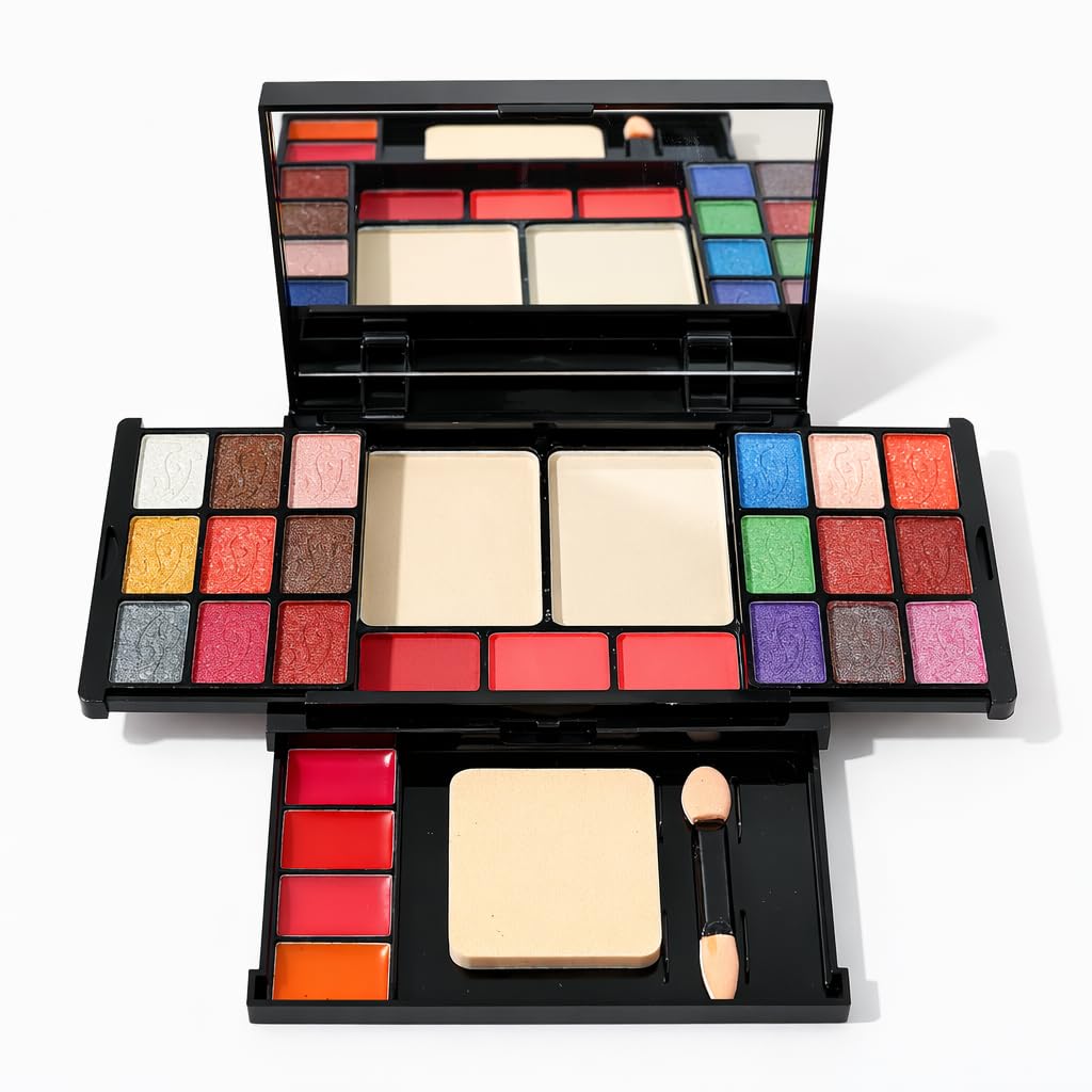 Charming Stars Makeup Kit – All-in-One Professional Makeup Palette with Eyeshadow, Face Powder, Lip Colors, Mirror & Applicator – Travel Friendly Cosmetic Set for Women & Girls-picture-39