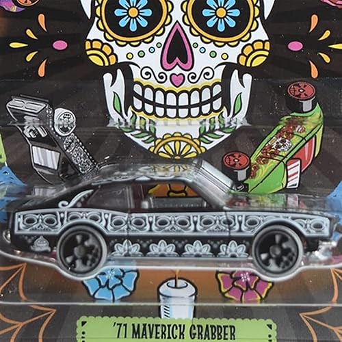 Miniatura 2 de Hot Wheels '71 Maverick Grabber - Coche de Halloween a escala 164, negro, 2 x 3 x 1.5 pulgadas