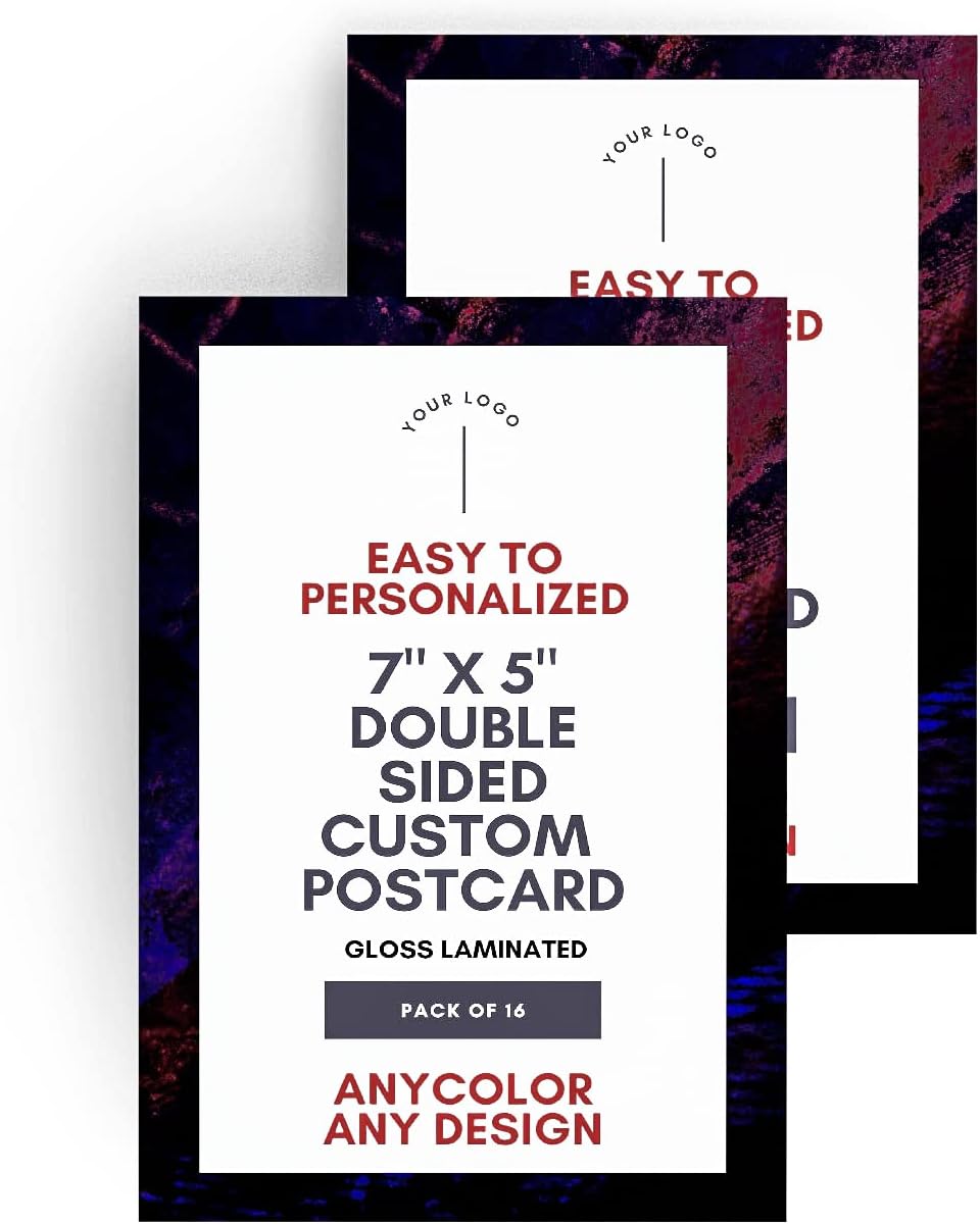 Custom Postcards Personalized Postcards, Flyers using 16pt card stock with gloss laminated hand bill bill handout leaflet circular bulletin pamphlet brochure advertisement announcement poster public notice fly-poster dodger (7x5)