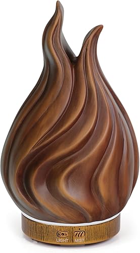 Difusor de aceite esencial de 6.8 fl oz para el hogar, difusor de aromaterapia con cubierta de grano de madera, humidificador de niebla fría con