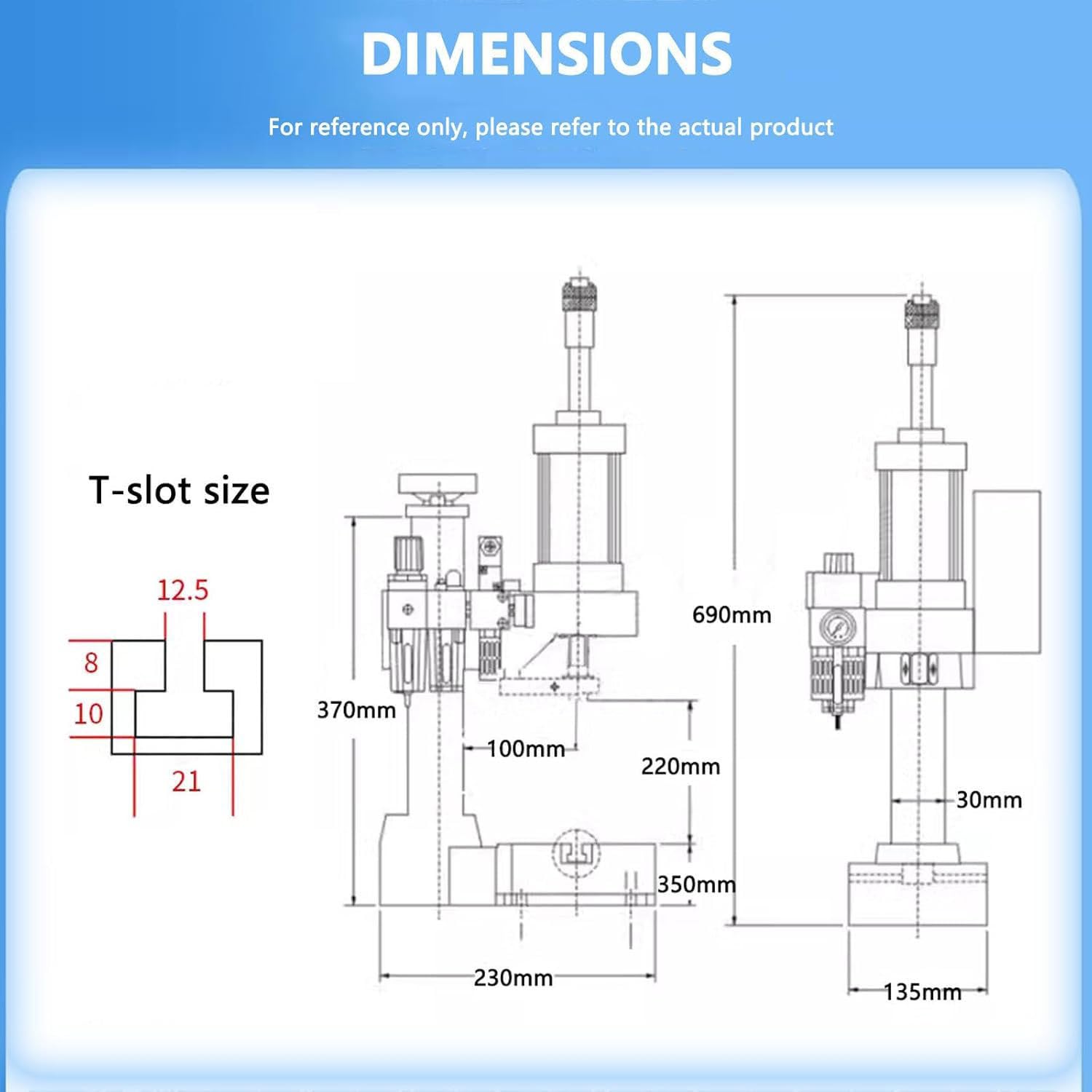 Punzonadora neumática vertical de 300 kg, prensa de banco de 0,4 a 0,7 Mpa con controlador, perforadora multifunción con interruptor de pie, para manualidades de cuero y necesidades de taller