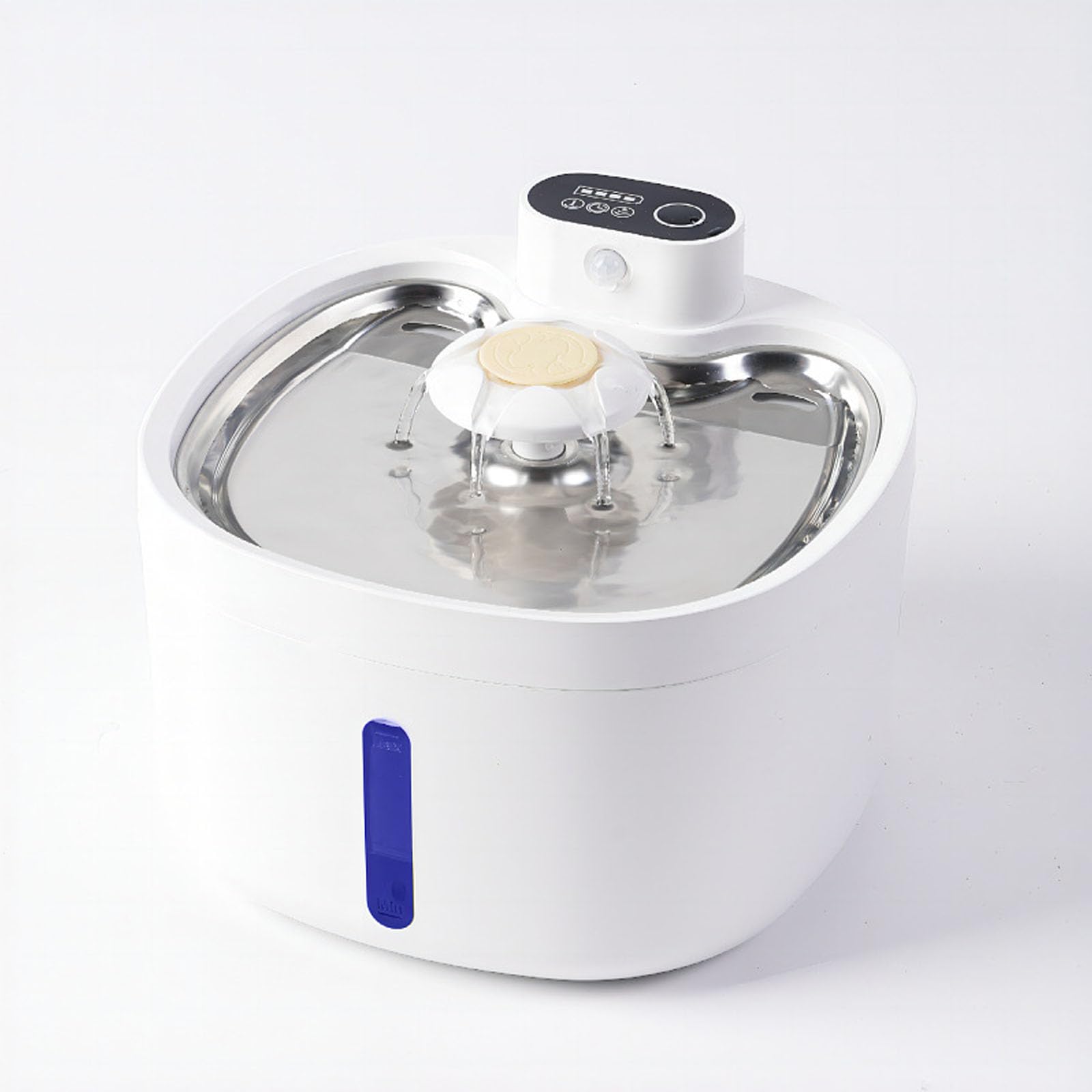 Fontana per Animali Domestici 88Oz/2,6L, Distributore Automatico di Acqua per Gatti E Cani con Filtri di Ricambio, Vassoio in Acciaio Inossidabile, Facile da Pulire per Gatti E Cani