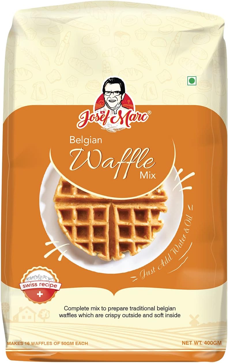 Egg Free Authentic Belgian Waffle Mix 400Gram - Waffle Vanilla Premix Easy To Use Just Add Water