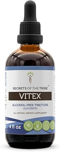 Miniatura 6 de Secrets of the Tribe Vitex Tintura Extracto sin alcohol, Vitex (árbol casto, Vitex Agnus-Castus) bayas secas (2 onzas líquidas)
